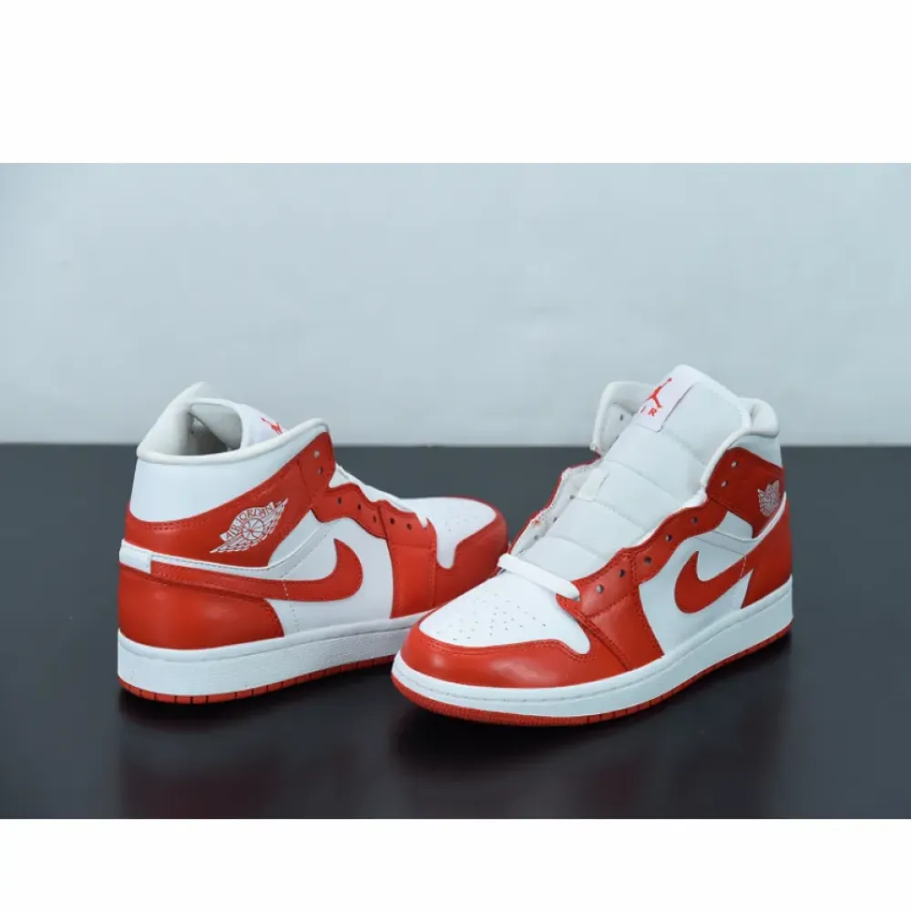 Air Jordan 1 Mid Orange White  BQ6472-116