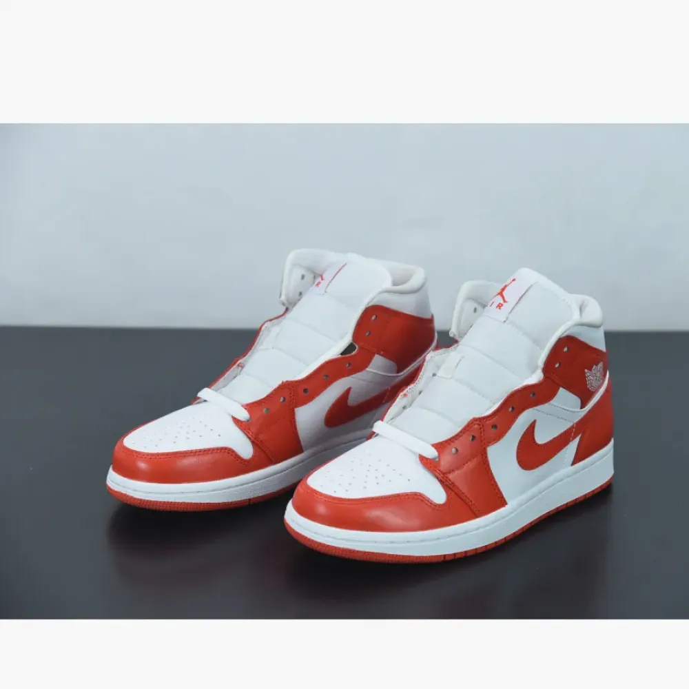 Air Jordan 1 Mid Orange White  BQ6472-116