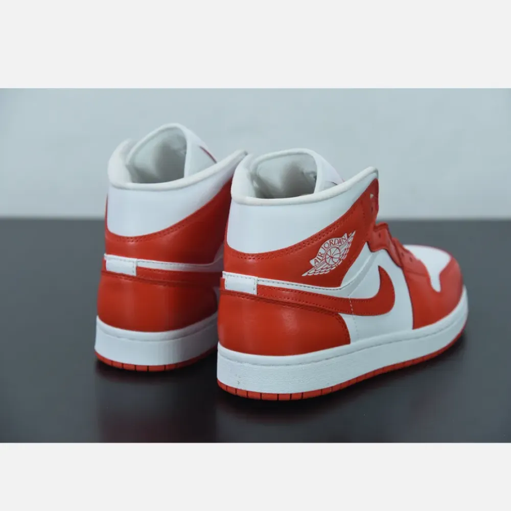 Air Jordan 1 Mid Orange White  BQ6472-116