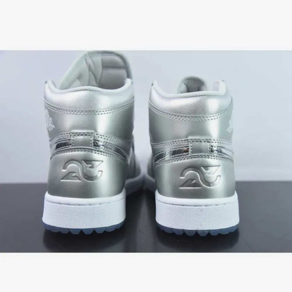 Air Jordan 1 High Golf “Gift Giving” Metallic Silver White  FD6815-001