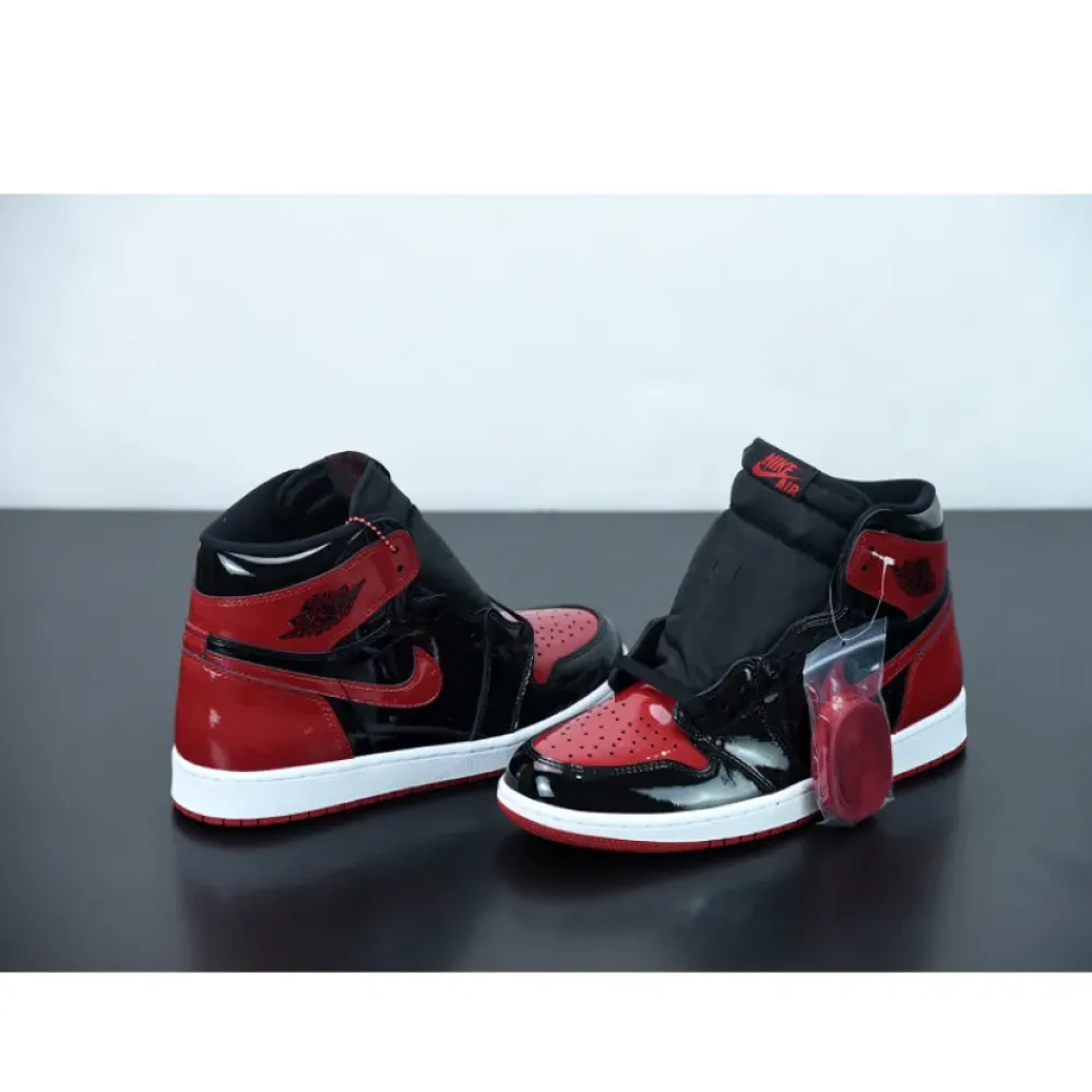 Air Jordan 1 High OG “Bred Patent” Black/White-Varsity Red 555088-063