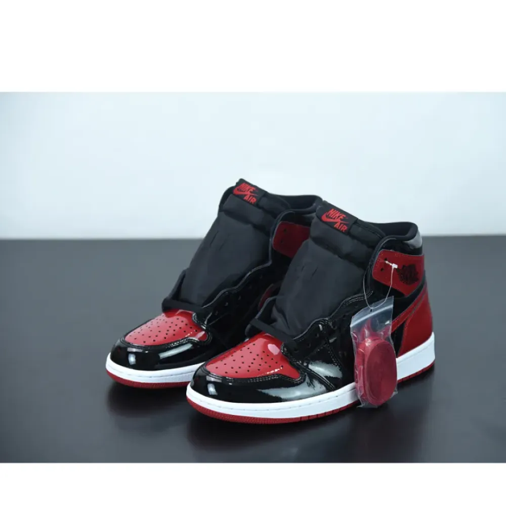 Air Jordan 1 High OG “Bred Patent” Black/White-Varsity Red 555088-063