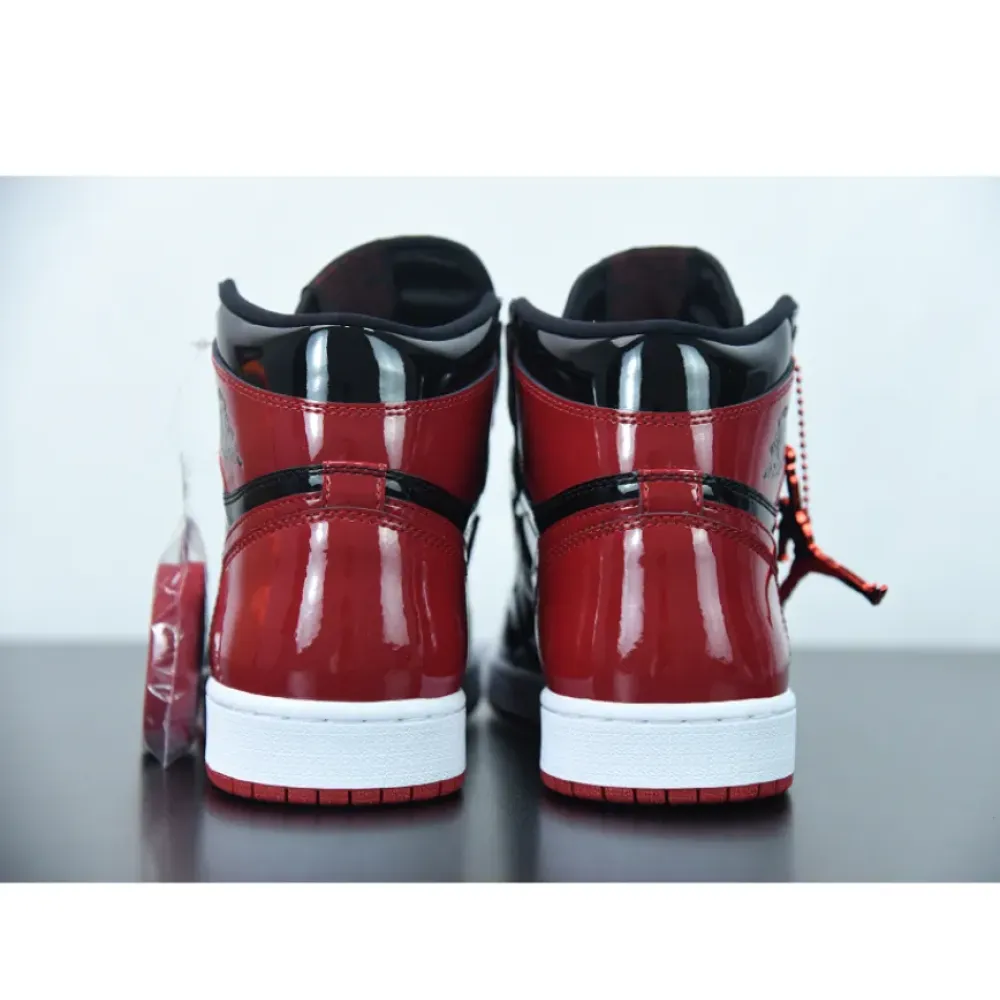 Air Jordan 1 High OG “Bred Patent” Black/White-Varsity Red 555088-063
