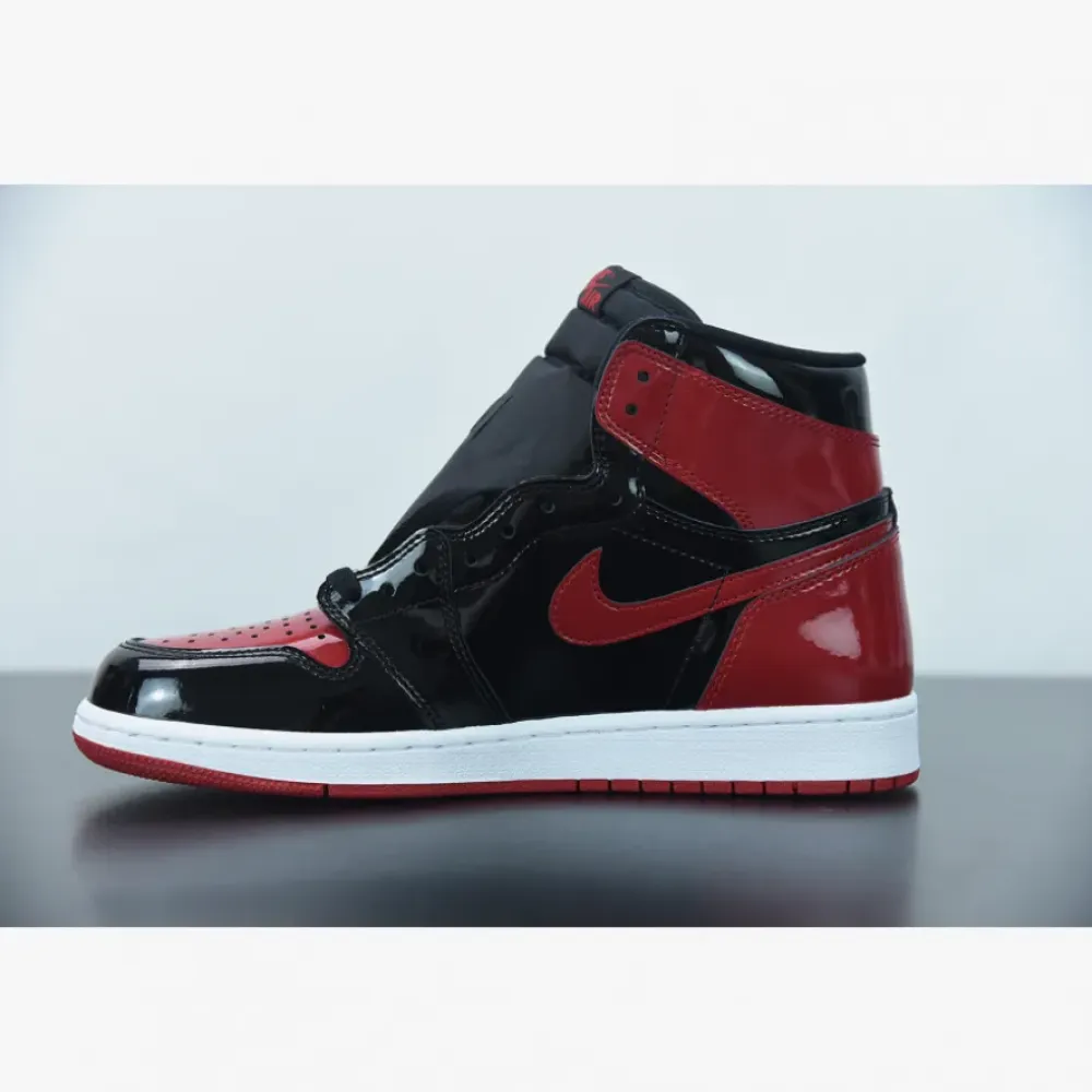Air Jordan 1 High OG “Bred Patent” Black/White-Varsity Red 555088-063