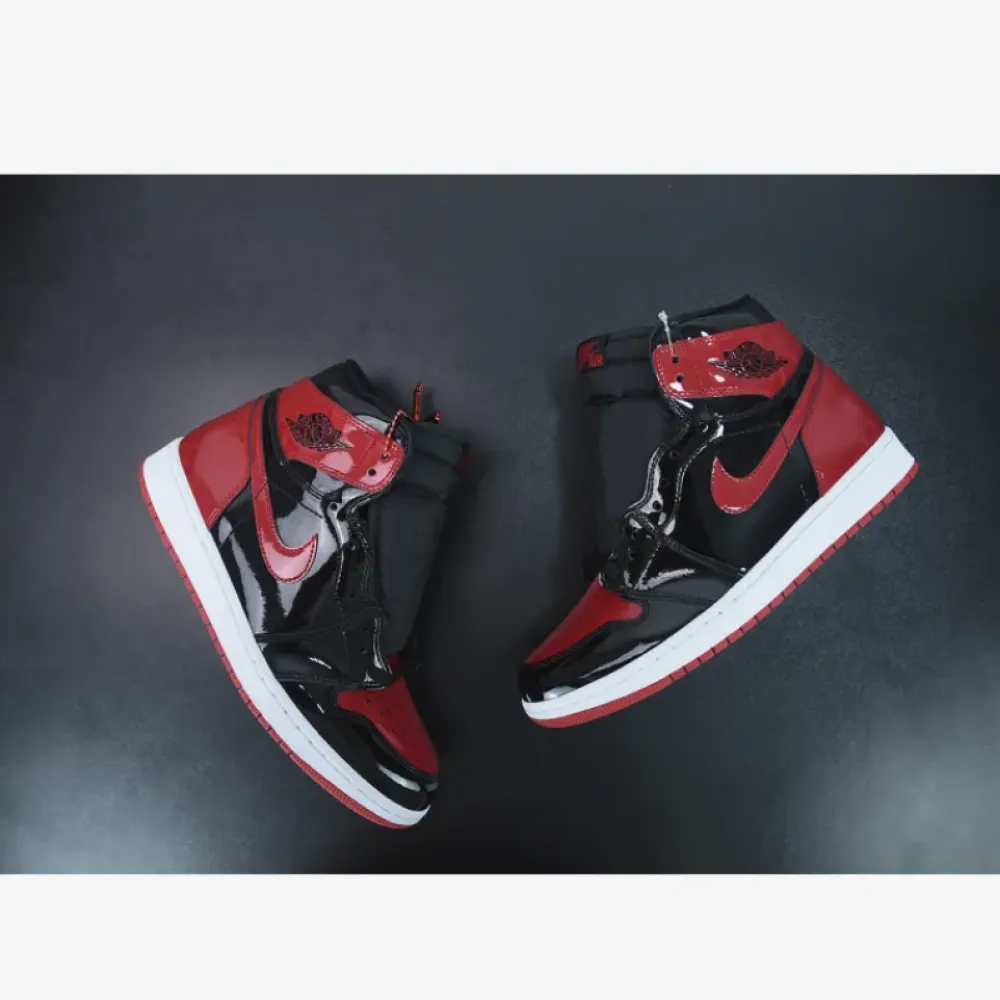 Air Jordan 1 High OG “Bred Patent” Black/White-Varsity Red 555088-063
