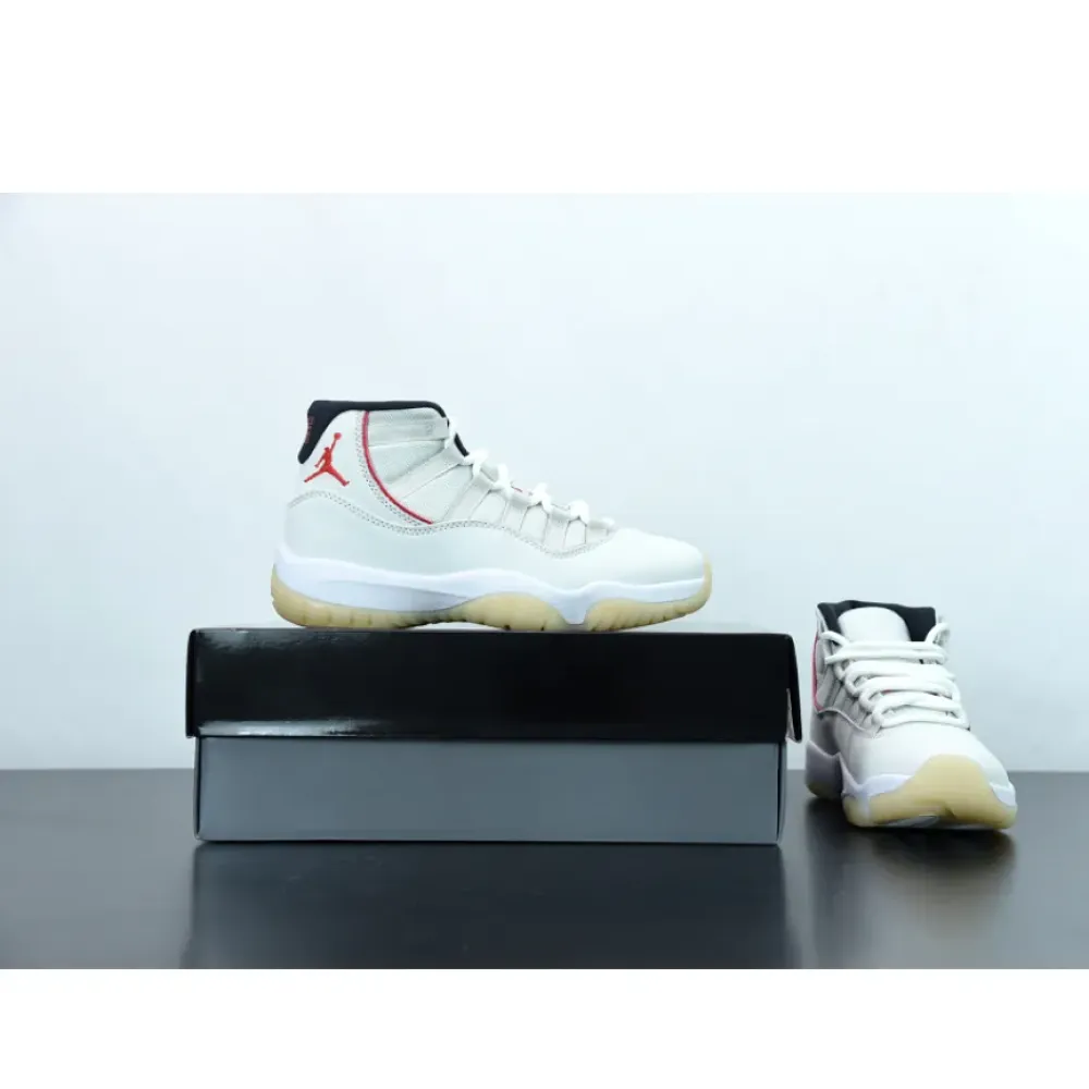Air Jordan 11 Platinum Tint/Sail-University Red  378037-016