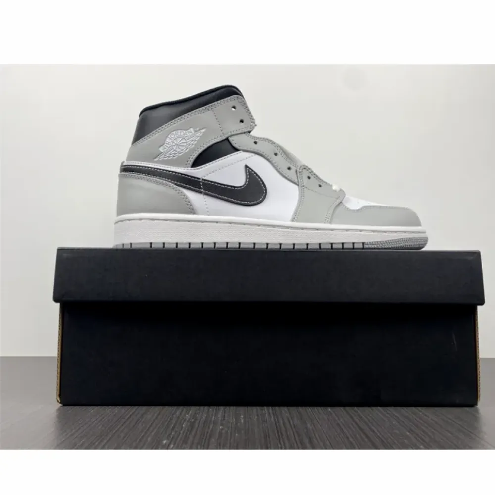 Air Jordan 1 Mid Light Smoke Grey/White  554724-078