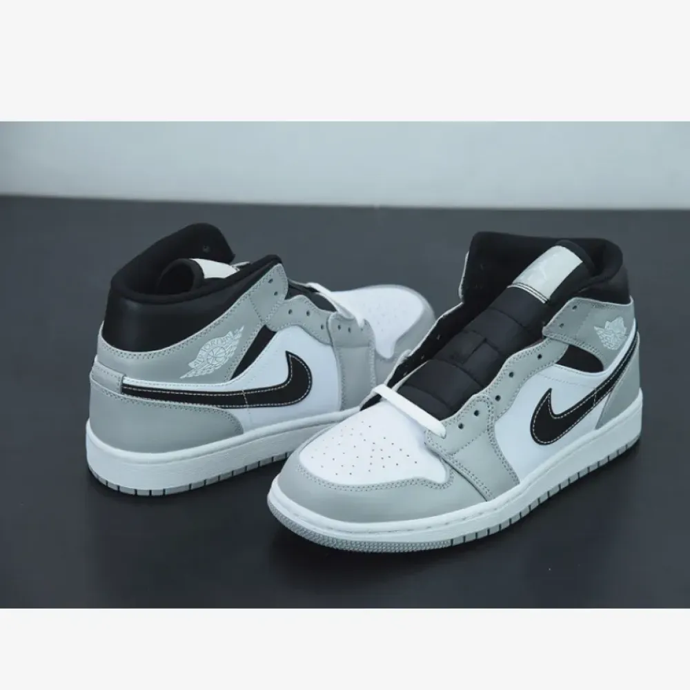 Air Jordan 1 Mid Light Smoke Grey/White  554724-078