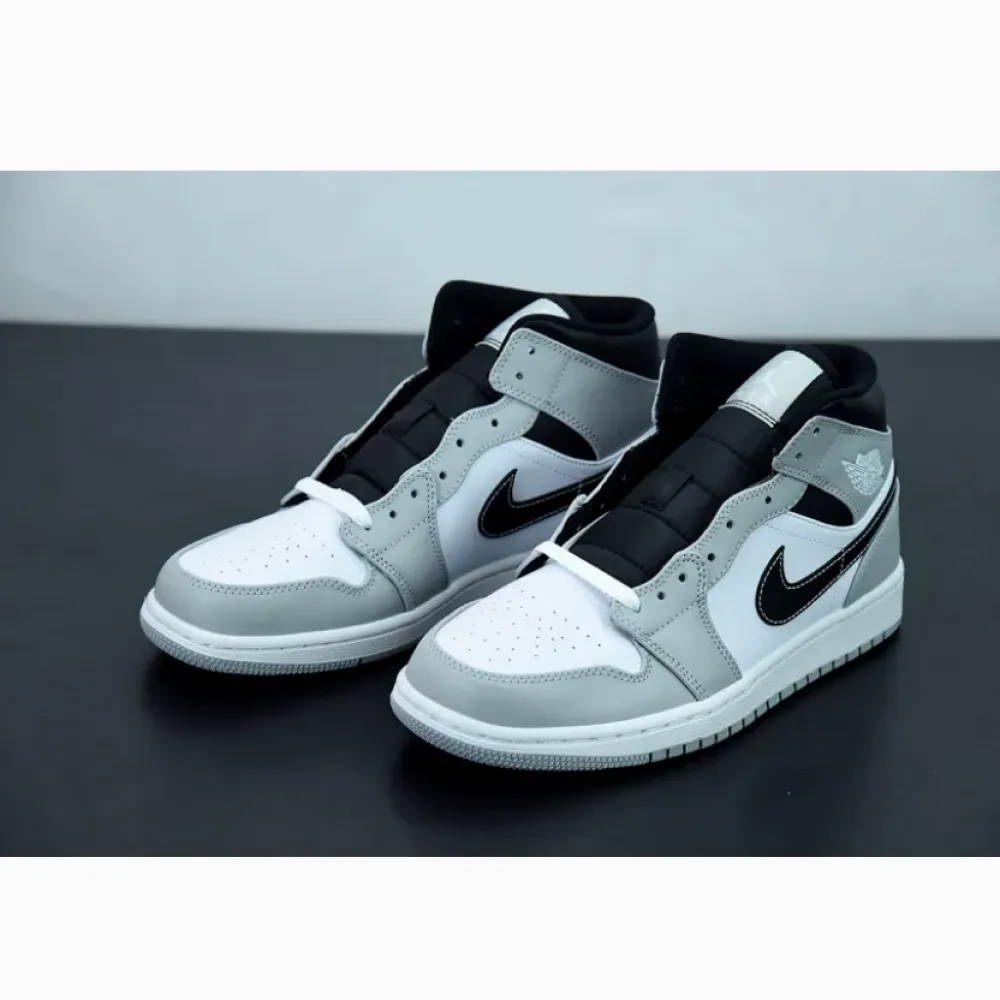 Air Jordan 1 Mid Light Smoke Grey/White  554724-078