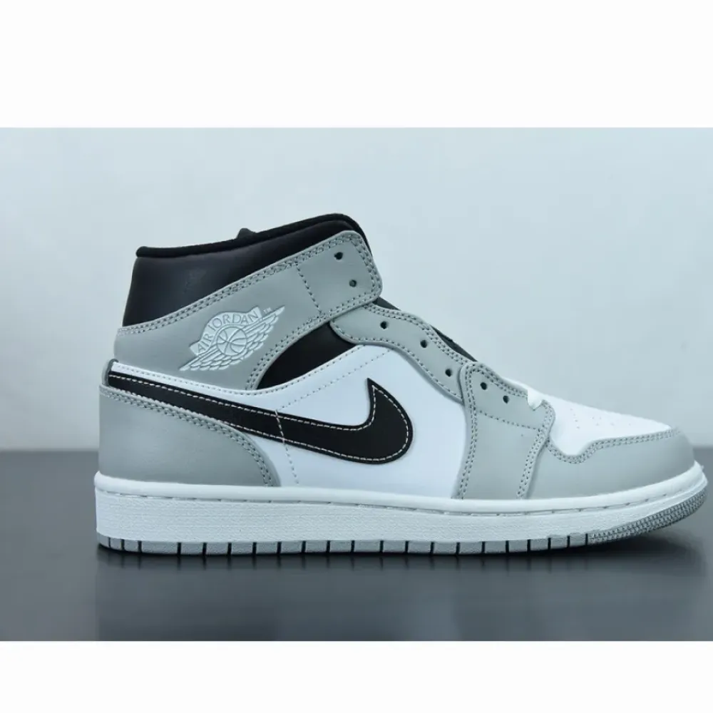 Air Jordan 1 Mid Light Smoke Grey/White  554724-078