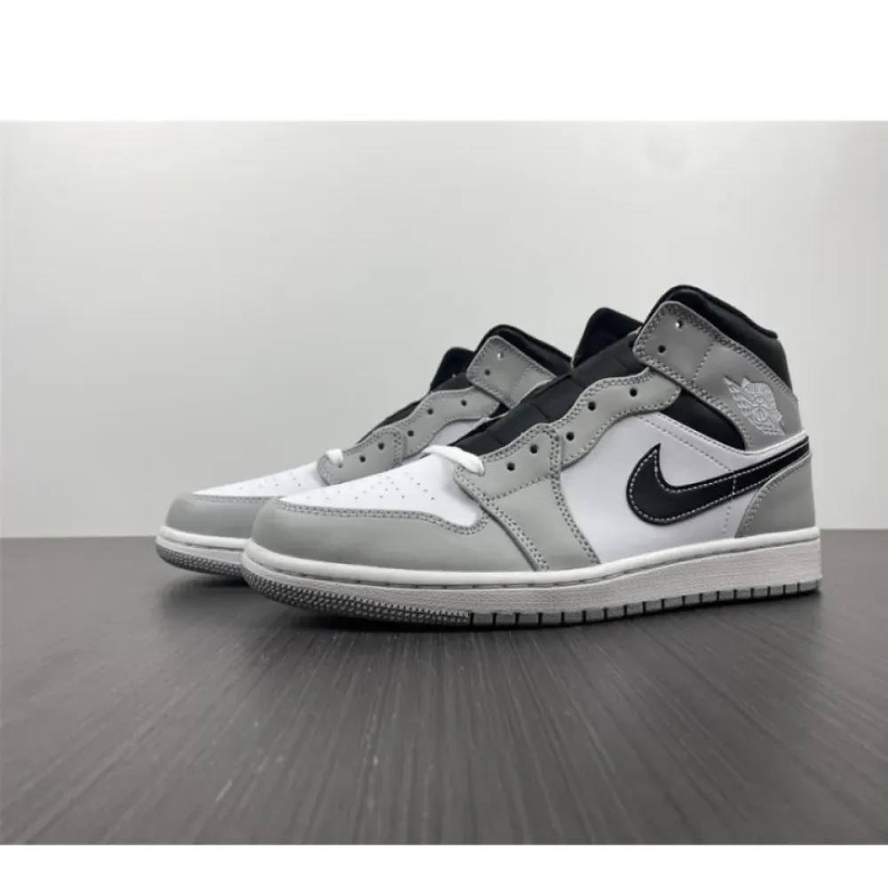 Air Jordan 1 Mid Light Smoke Grey/White  554724-078