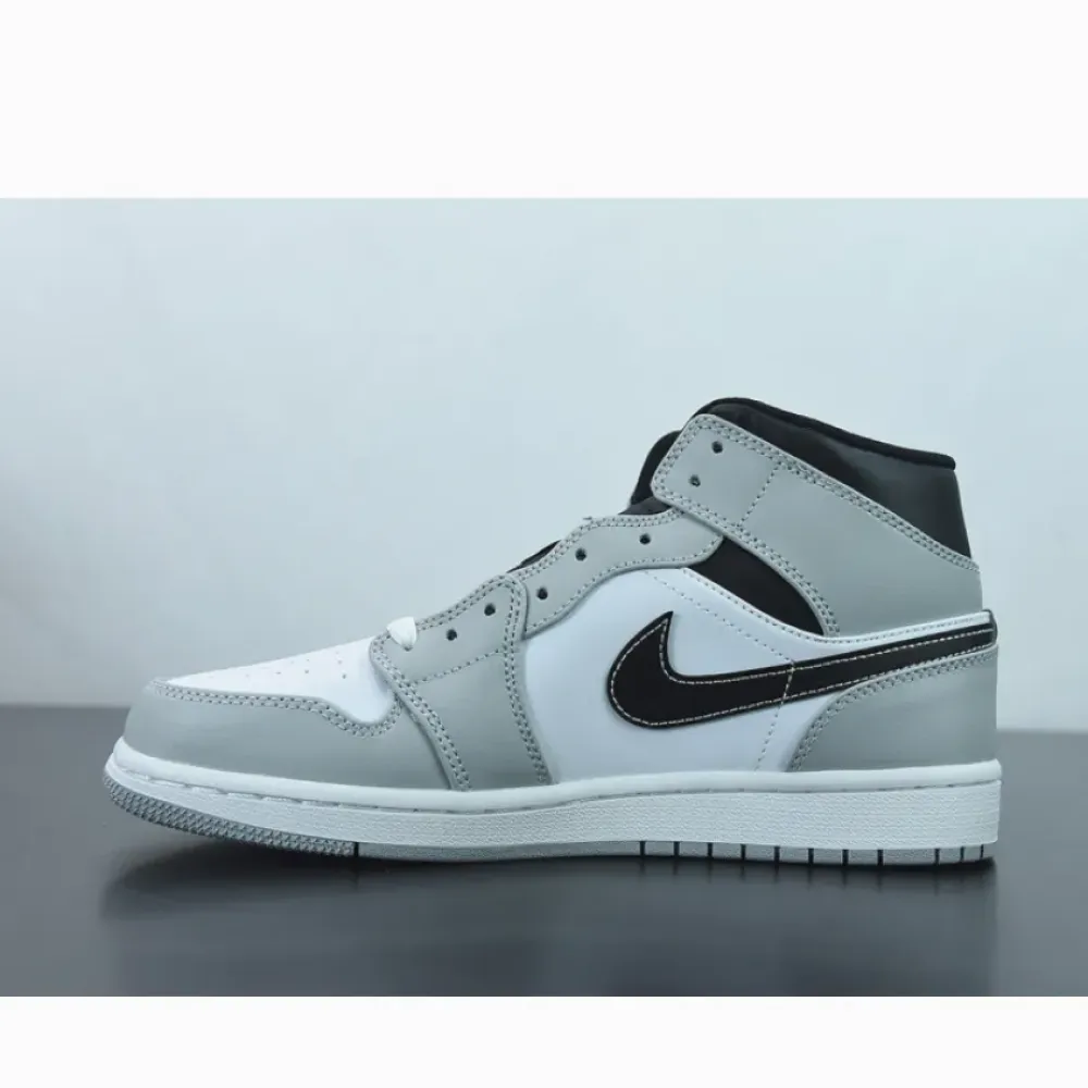 Air Jordan 1 Mid Light Smoke Grey/White  554724-078