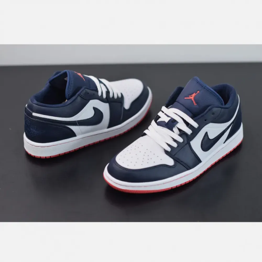 Air Jordan 1 Low Obsidian/Ember Glow-White  553558-481