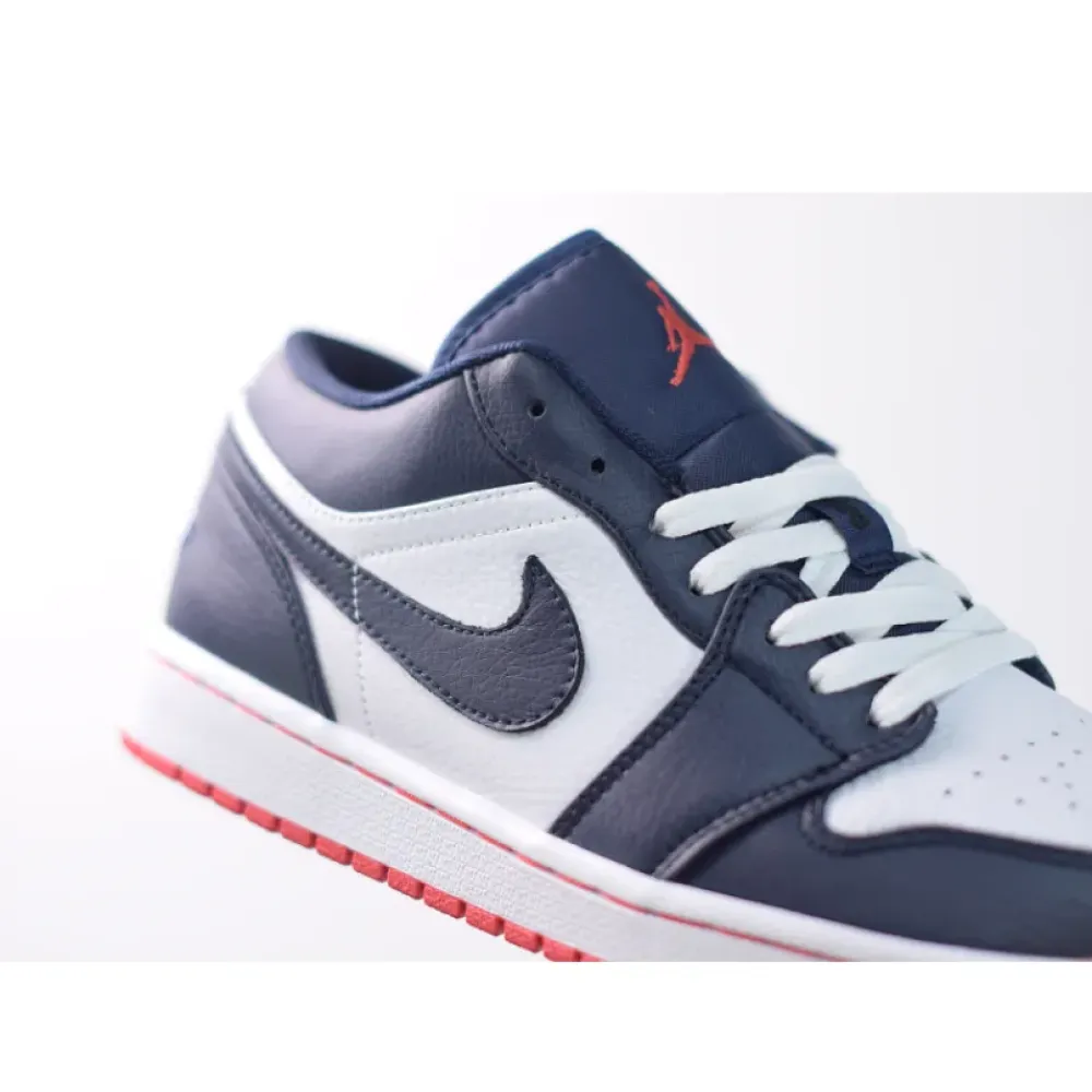 Air Jordan 1 Low Obsidian/Ember Glow-White  553558-481