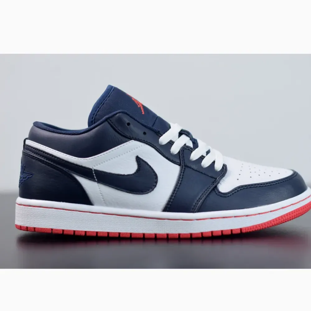 Air Jordan 1 Low Obsidian/Ember Glow-White  553558-481