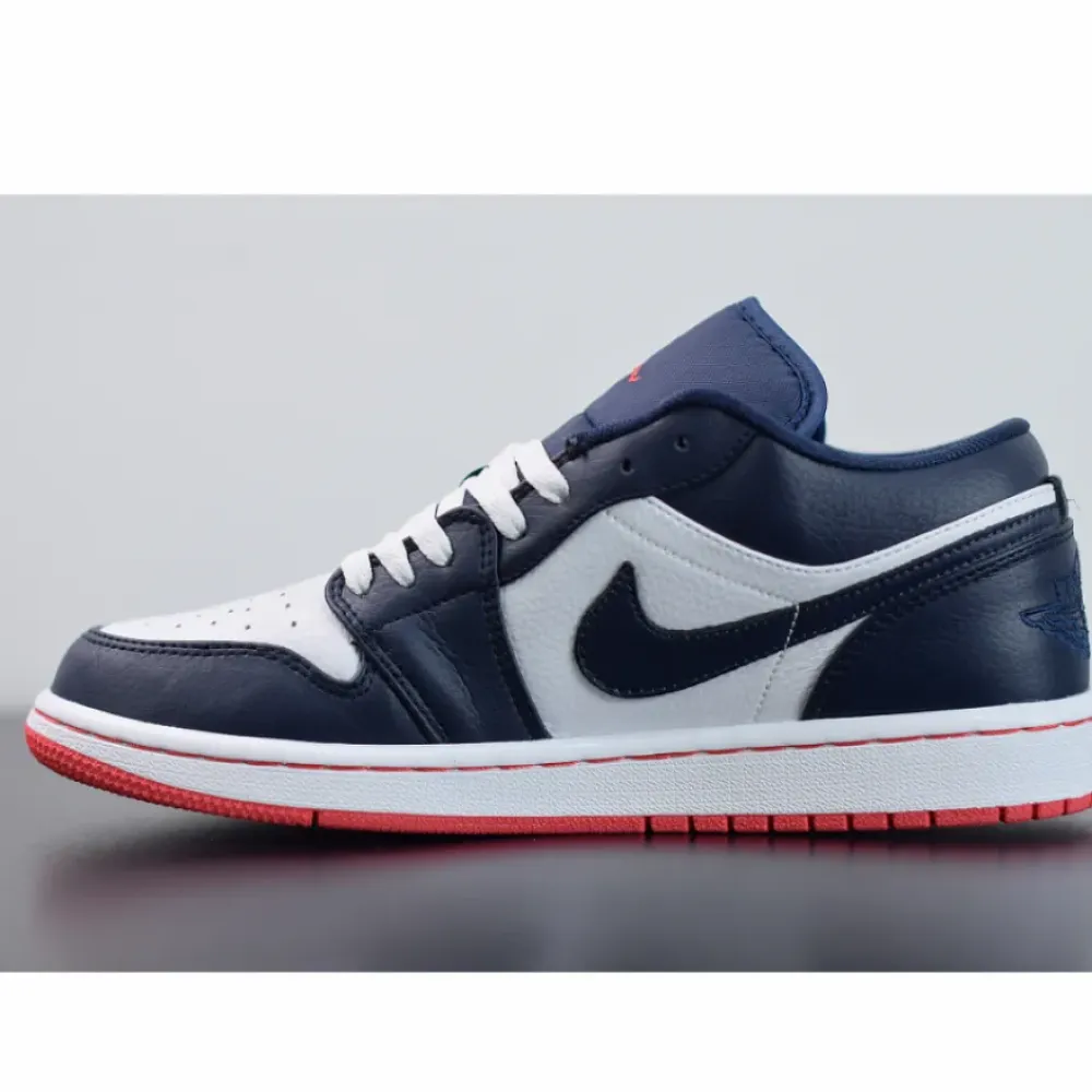 Air Jordan 1 Low Obsidian/Ember Glow-White  553558-481