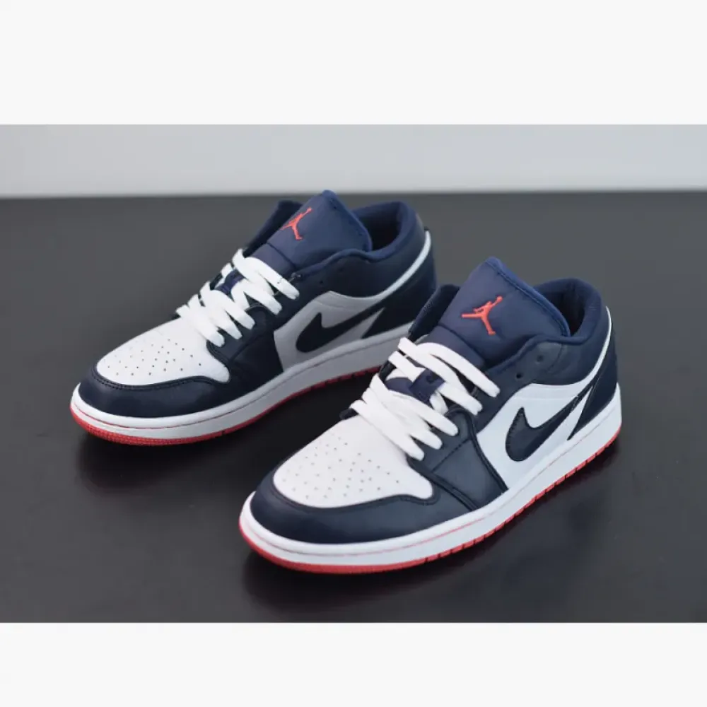 Air Jordan 1 Low Obsidian/Ember Glow-White  553558-481