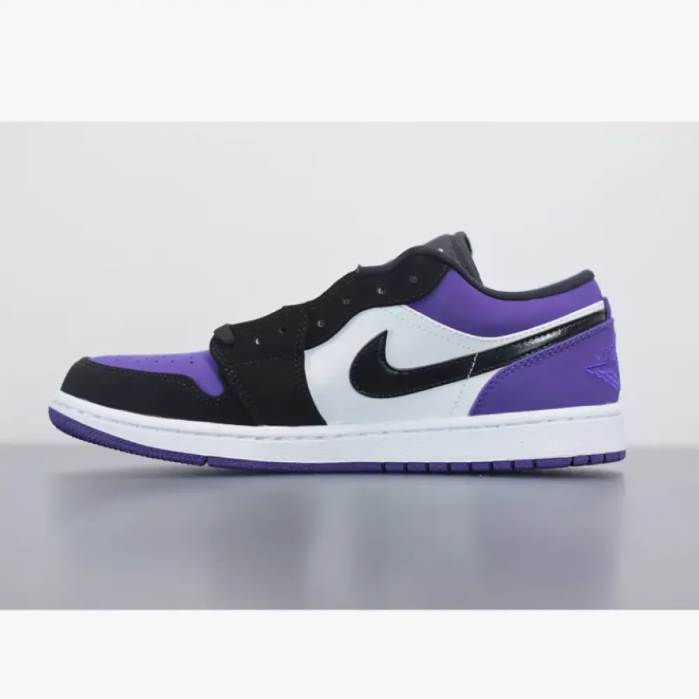 Air Jordan 1 Low White/Black/Court Purple  553558-125