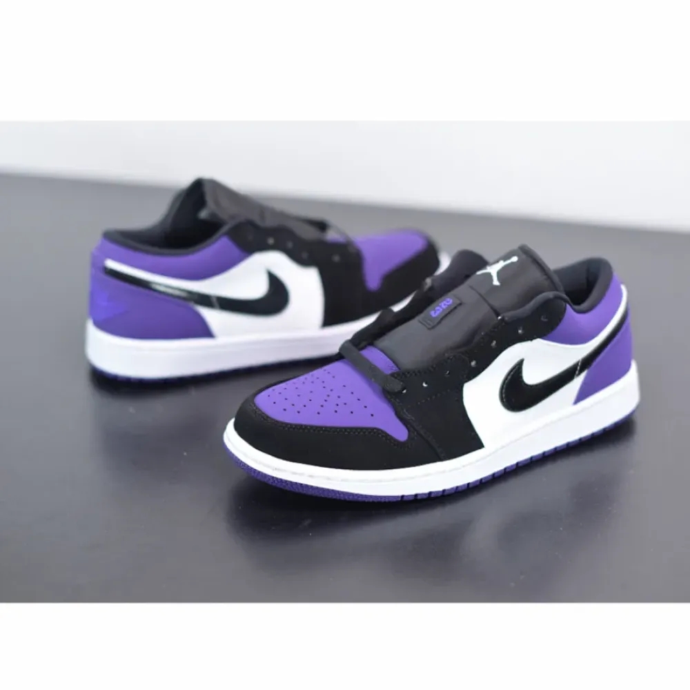 Air Jordan 1 Low White/Black/Court Purple  553558-125