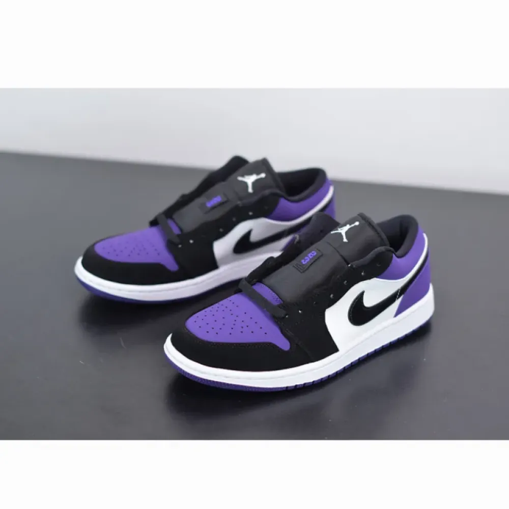 Air Jordan 1 Low White/Black/Court Purple  553558-125