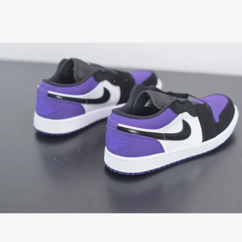 Air Jordan 1 Low White/Black/Court Purple  553558-125
