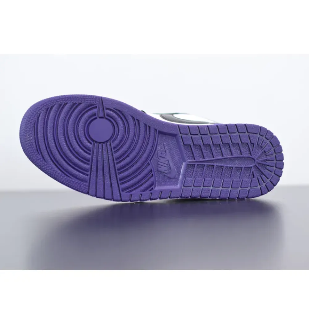 Air Jordan 1 Low White/Black/Court Purple  553558-125