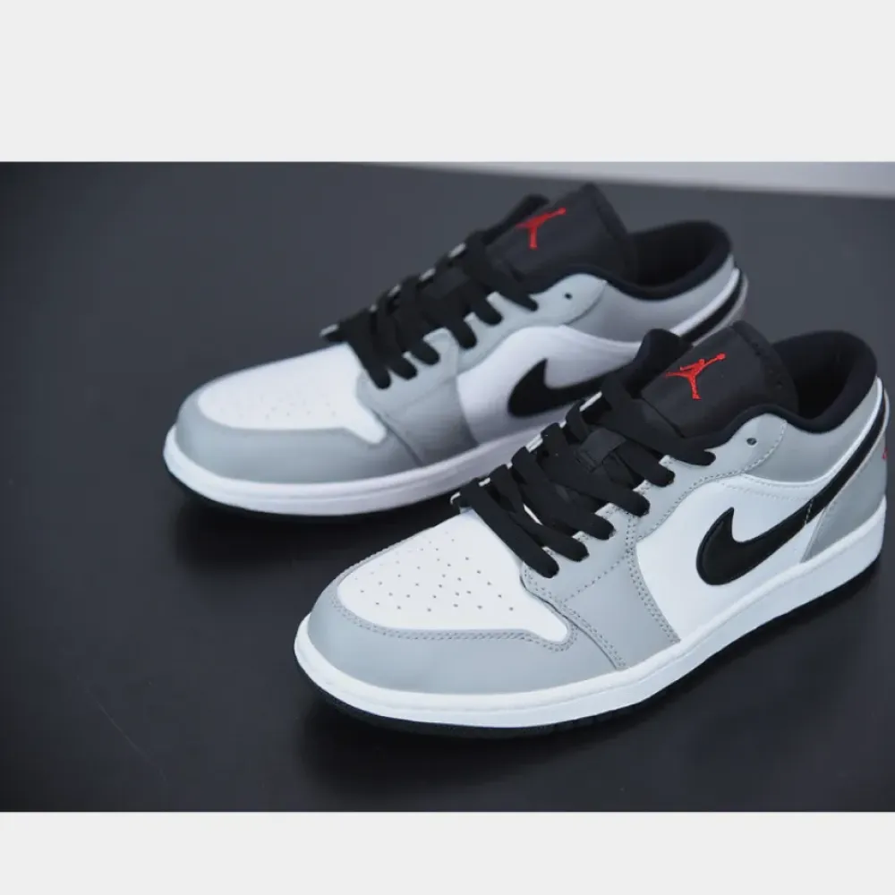 Air Jordan 1 Low Light Smoke Grey/Gym Red/White 553558-030