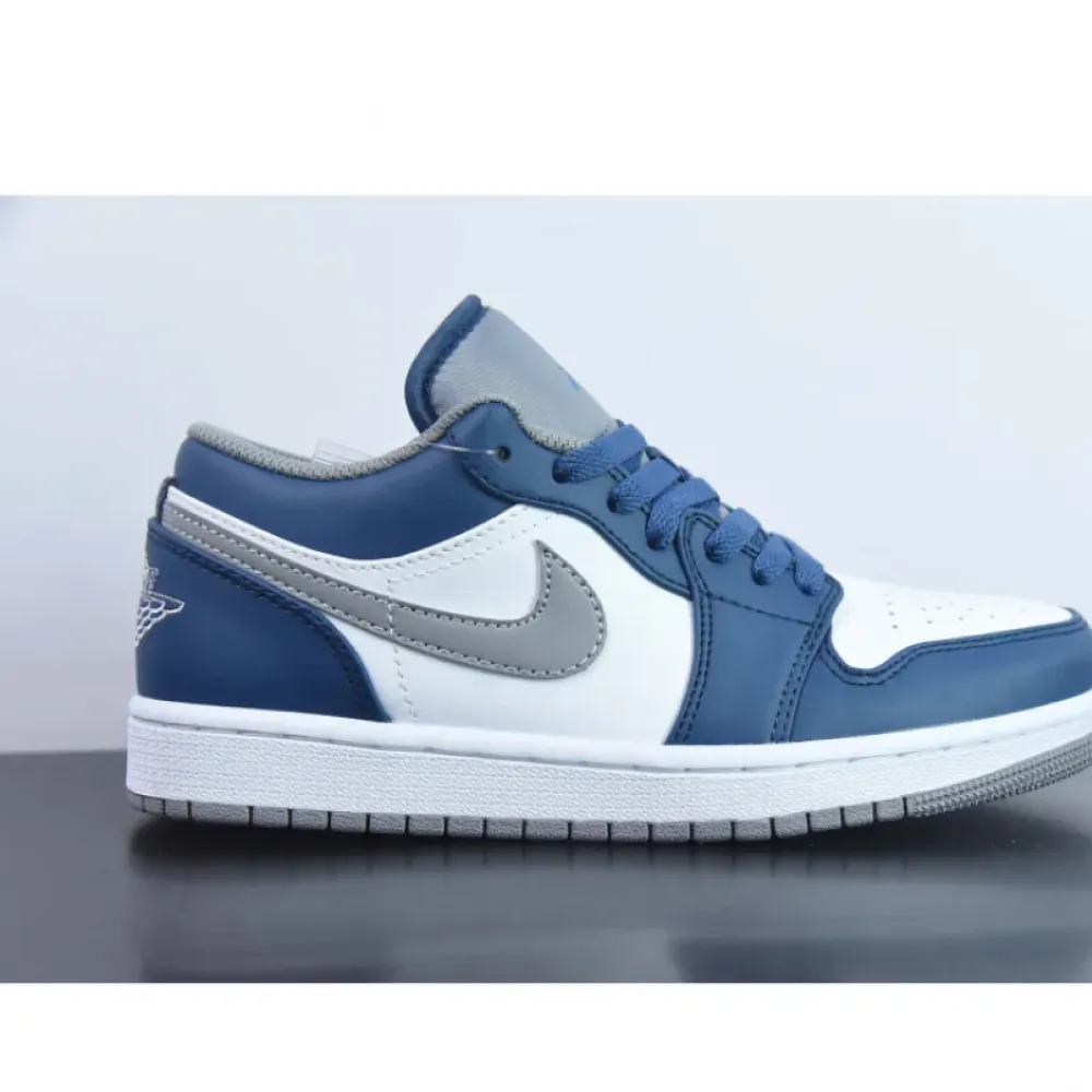 Air Jordan 1 Low True Blue/Cement Grey-White  553558-412