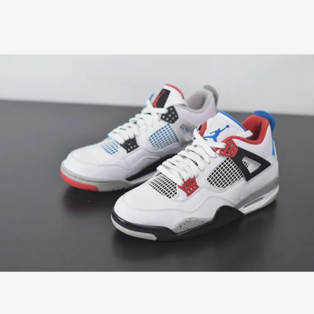 Air Jordan 4 Retro “What The” White/Military Blue-Fire Red-Tech Grey CI1184-146