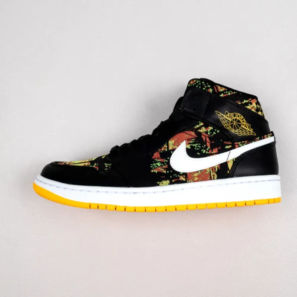Air Jordan 1 Mid Black Laser Orange Bright Melon 555112-003