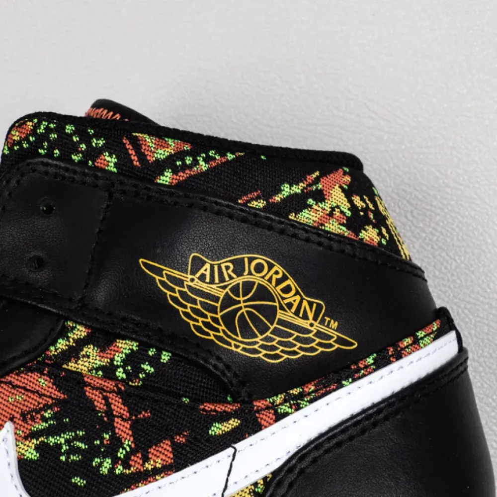 Air Jordan 1 Mid Black Laser Orange Bright Melon 555112-003