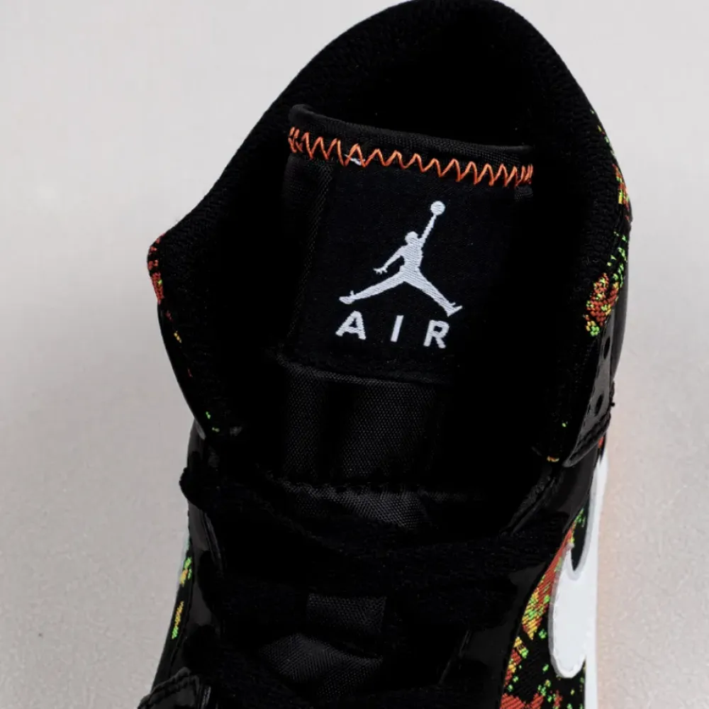 Air Jordan 1 Mid Black Laser Orange Bright Melon 555112-003