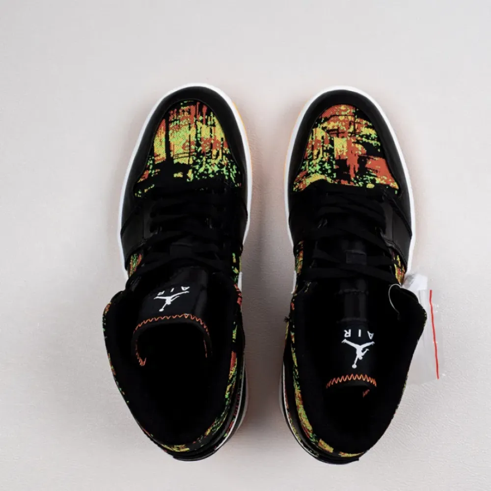 Air Jordan 1 Mid Black Laser Orange Bright Melon 555112-003