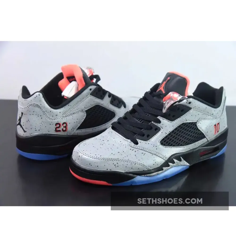 Neymar x Air Jordn 5 Retro Low Reflective Silver/Infrared 23-Black