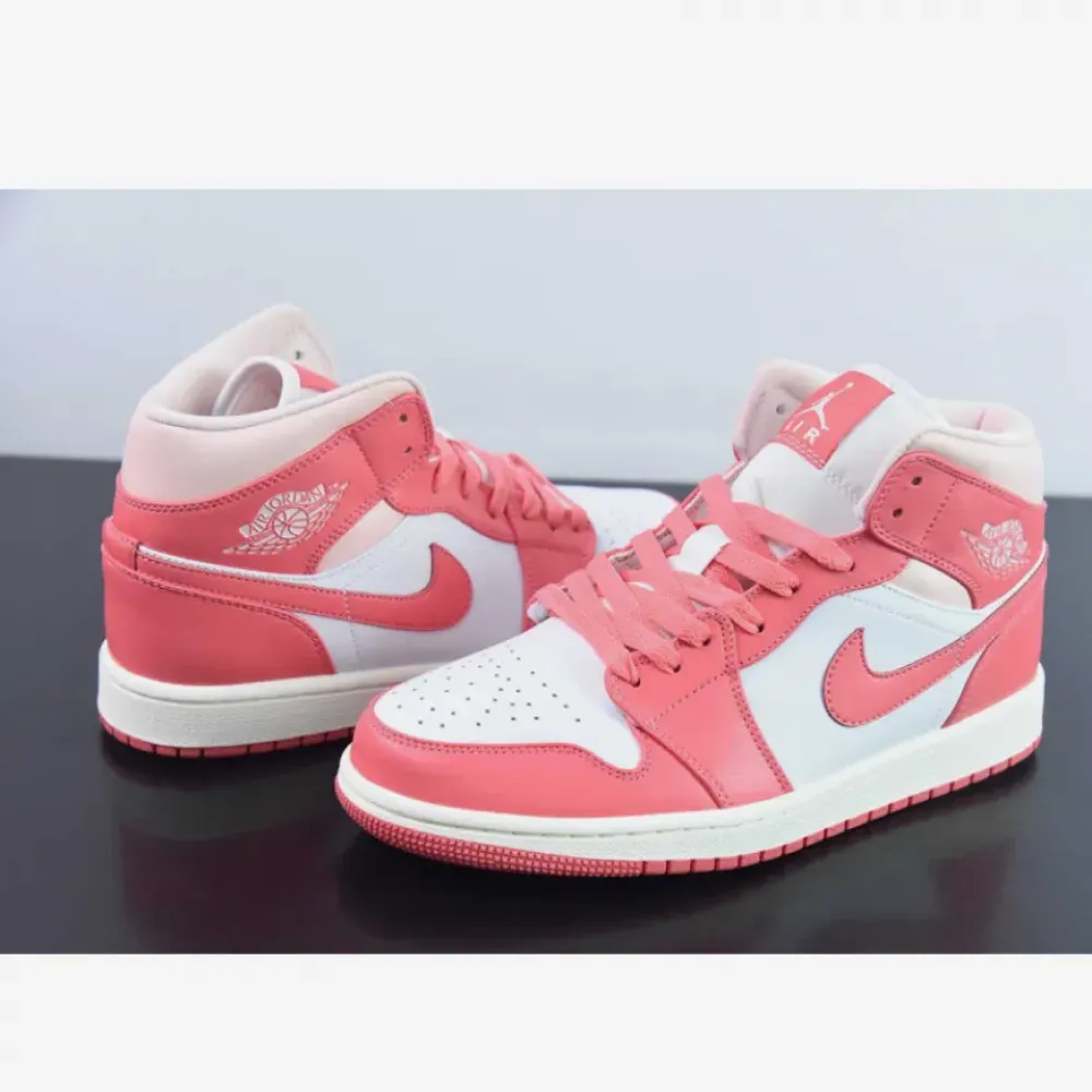 Air Jordan 1 Mid “Strawberries And Cream” White Pink  BQ6472-186
