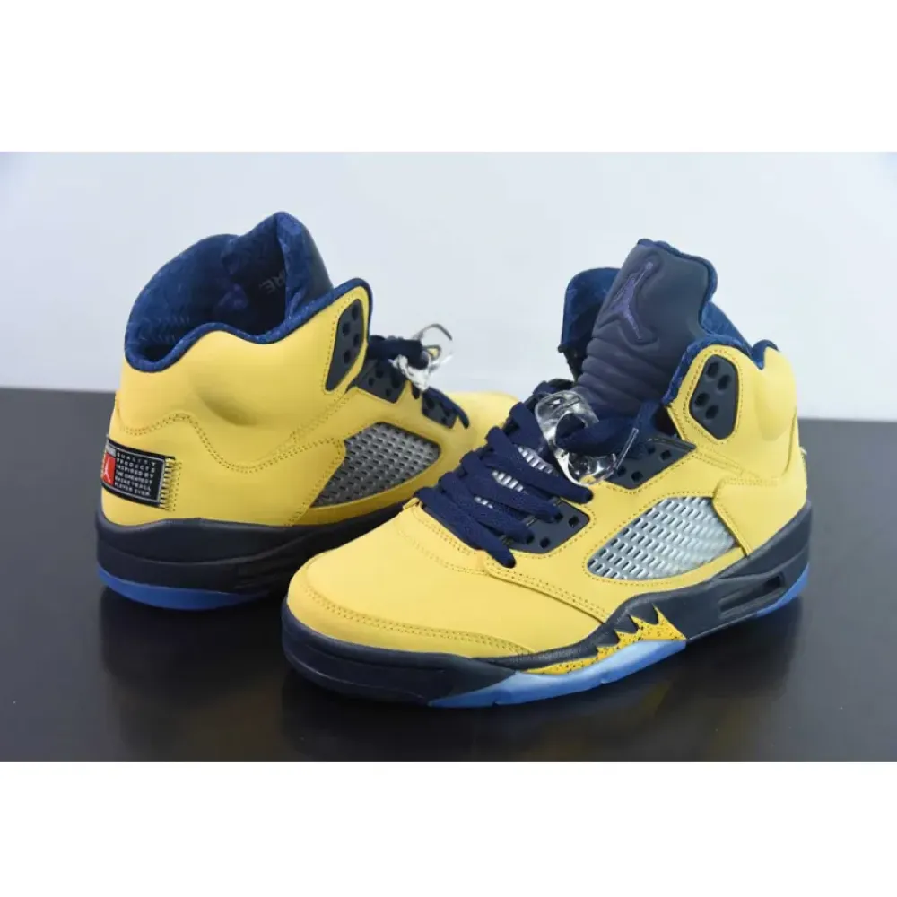 Air Jordan 5 Retro Michigan Amarillo/College Navy  CQ9541-704