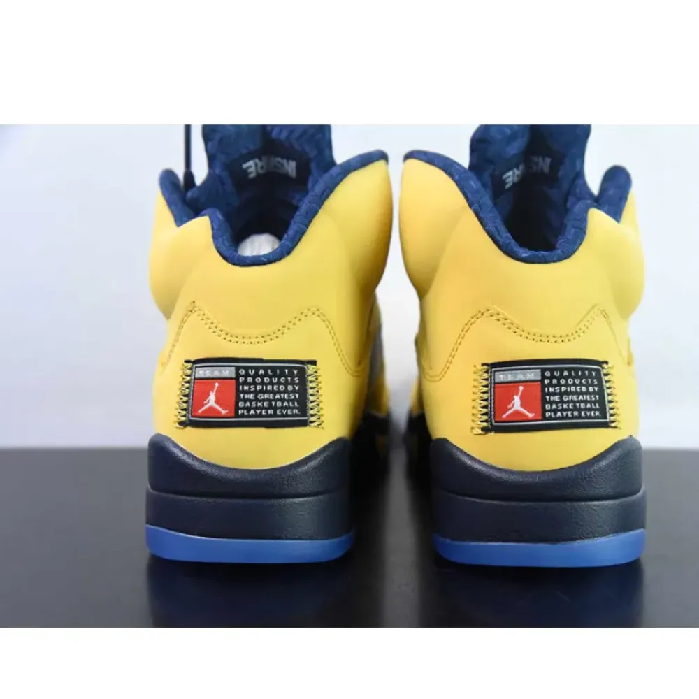 Air Jordan 5 Retro Michigan Amarillo/College Navy  CQ9541-704