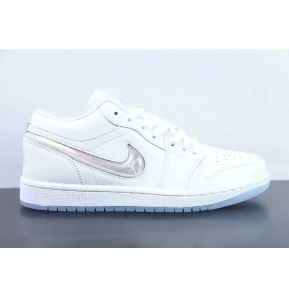 Air Jordan 1 Low ‘Glitter Swoosh’ White  FQ9112-100