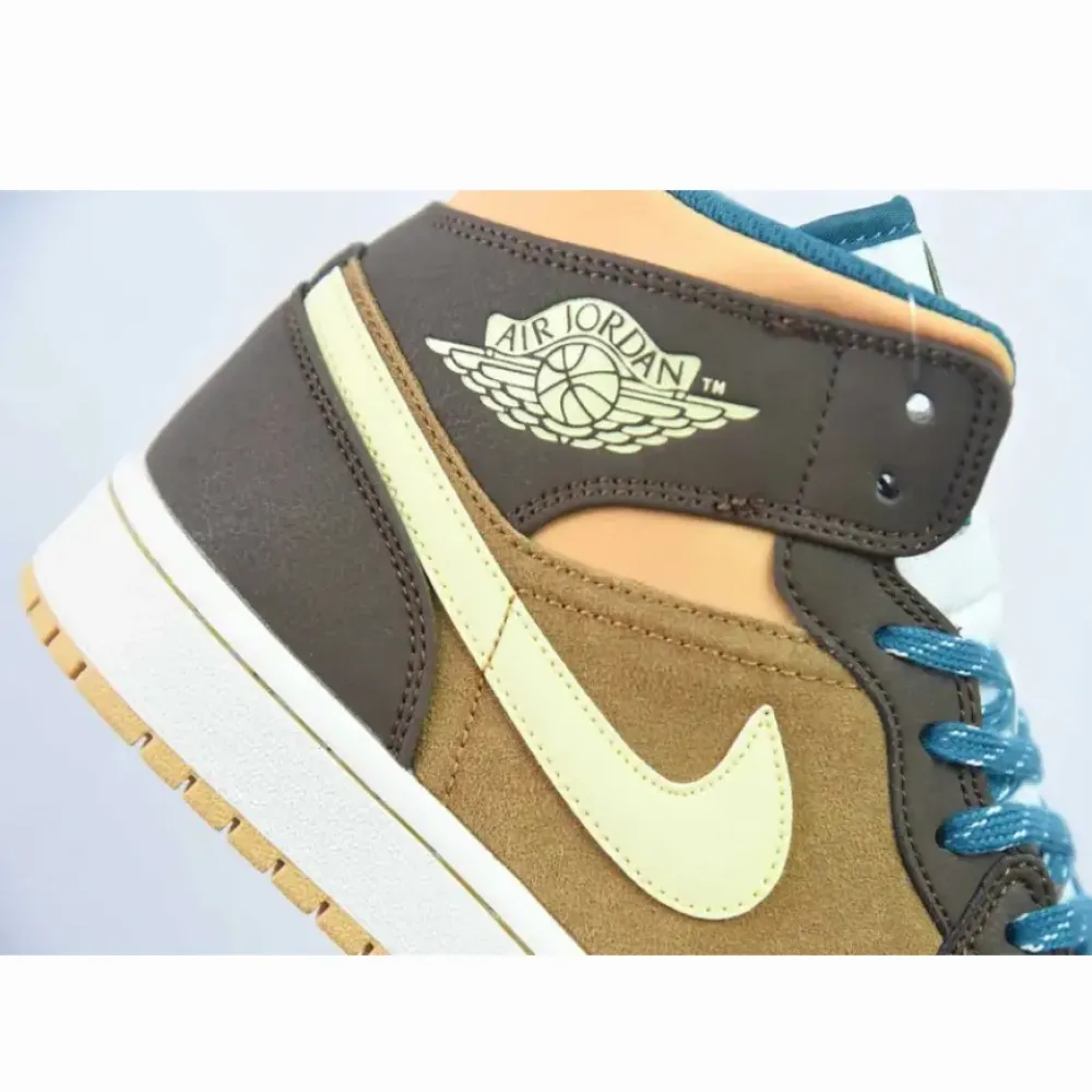 Air Jordan 1 Mid Cacao Wow/Luminous Green-Geode Teal  DZ6335-200