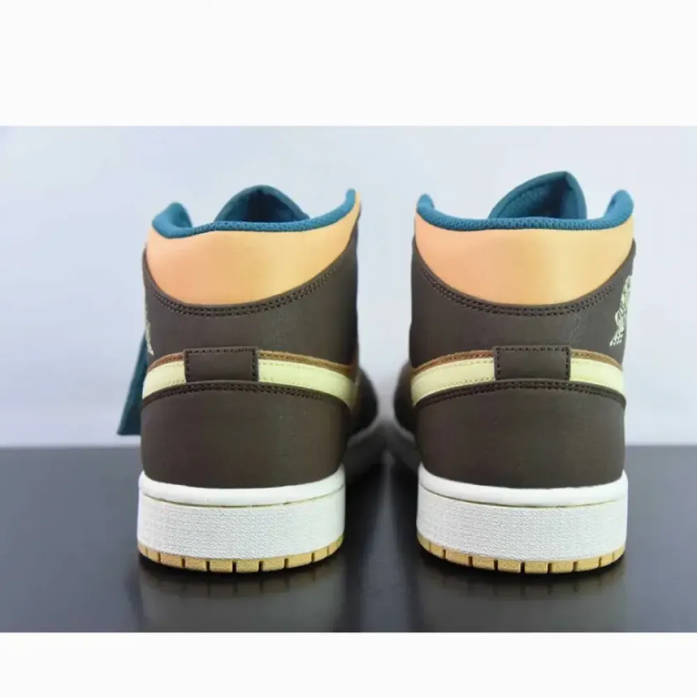 Air Jordan 1 Mid Cacao Wow/Luminous Green-Geode Teal  DZ6335-200