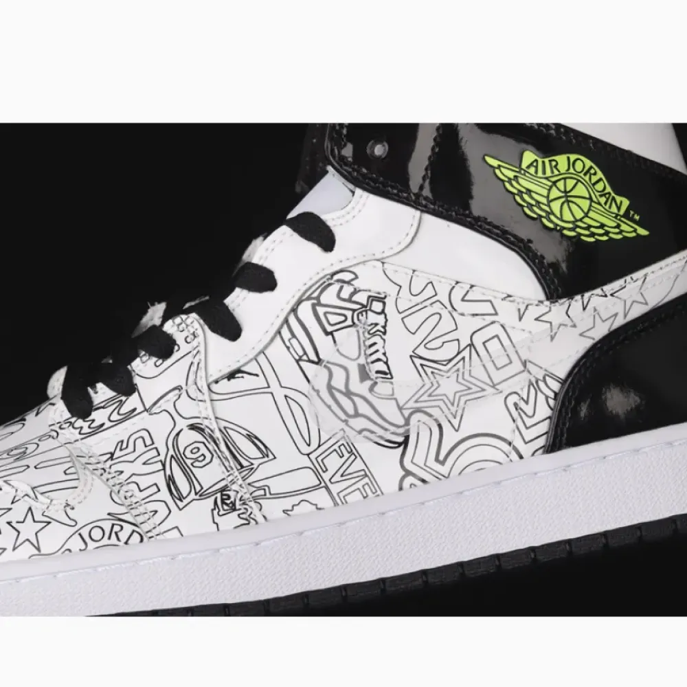 Air Jordan 1 Mid “DIY” White/Black-Volt DC4099-100