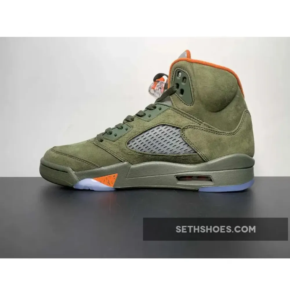Air Jordan 5 Army Olive/Solar Orange DD0587-308