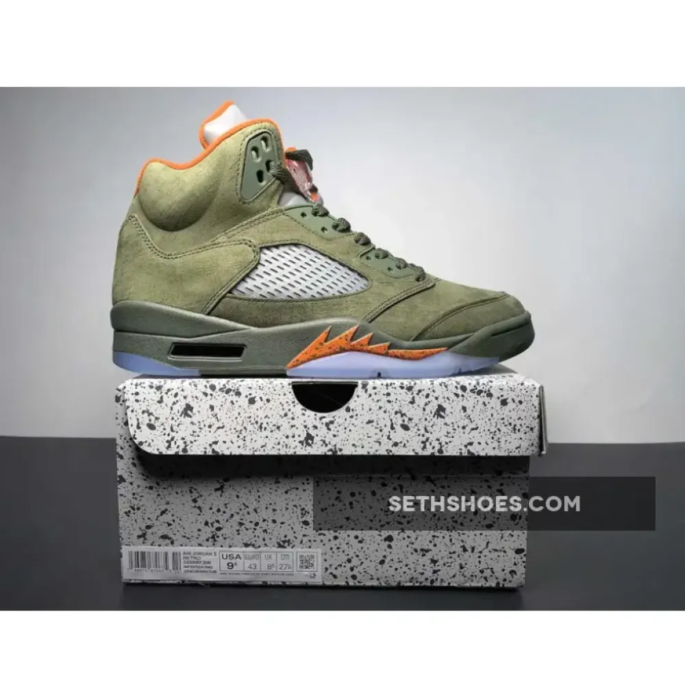 Air Jordan 5 Army Olive/Solar Orange DD0587-308