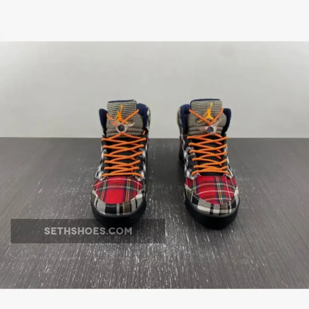 Air Jordan 5 Plaid Black/Total Orange  FD4814-008