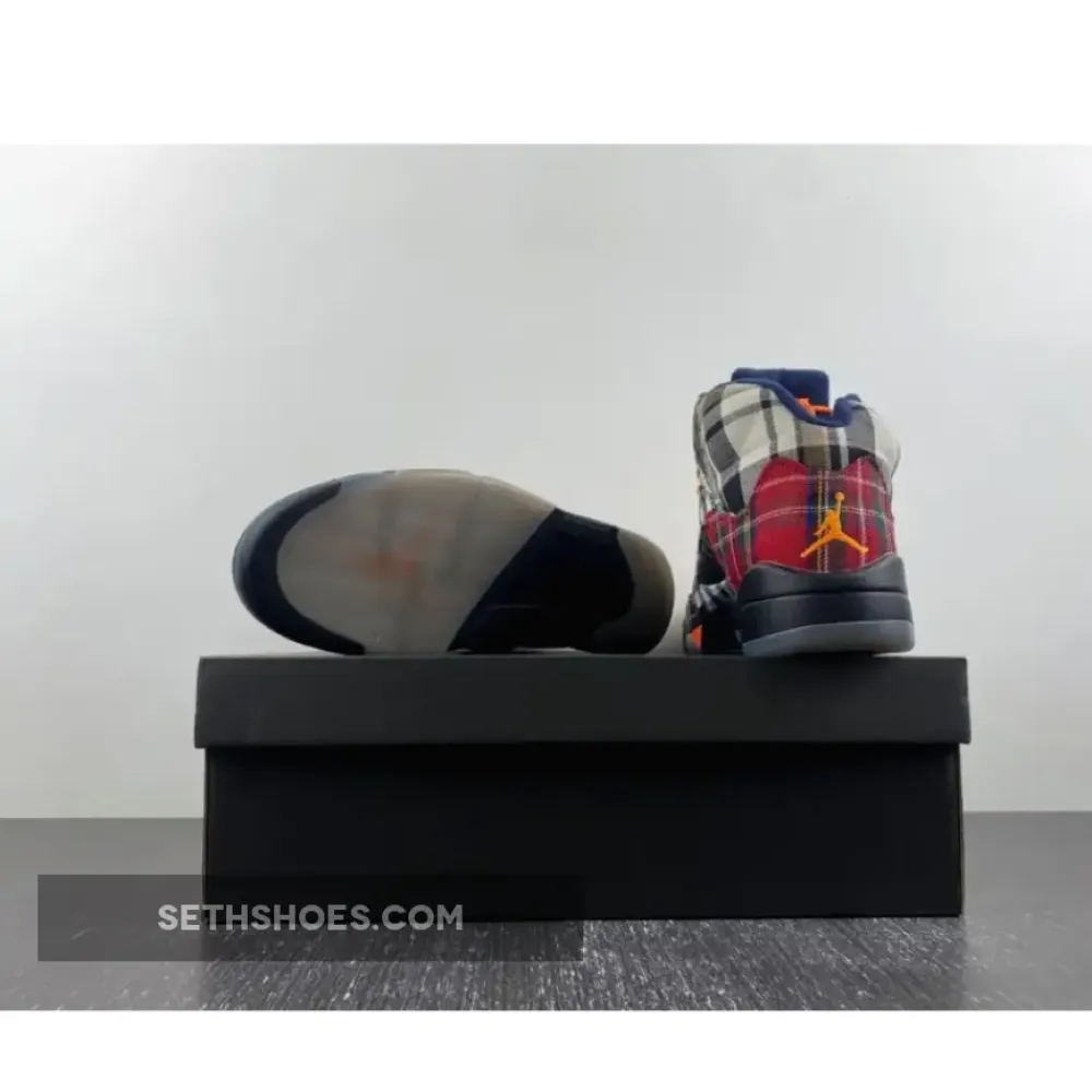 Air Jordan 5 Plaid Black/Total Orange  FD4814-008