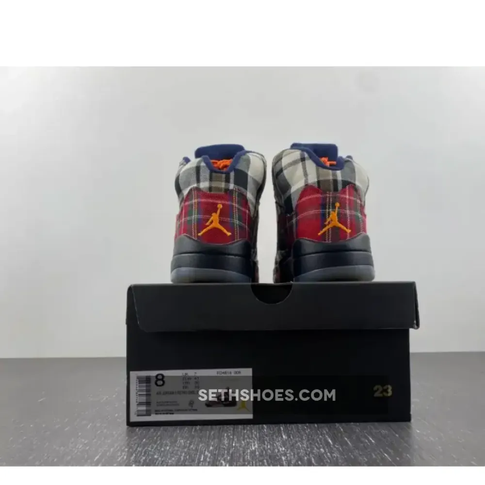 Air Jordan 5 Plaid Black/Total Orange  FD4814-008